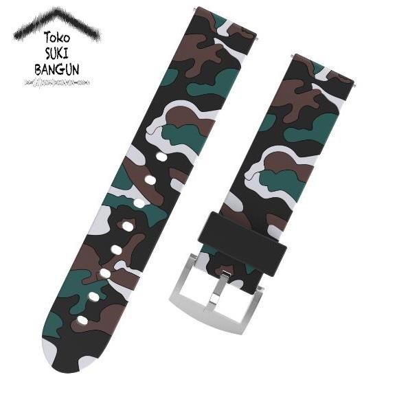 TALI JAM 22mm Rubber ARMY CAMOUFLAGE Silicone Watch Band Strap