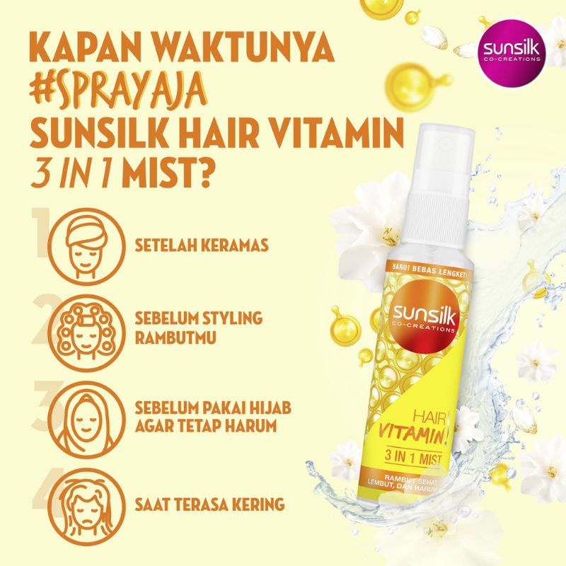 Sunsilk Hair Vitamin Mist 3 in 1 40 ml | Vitamin Rambut Anti Ribet