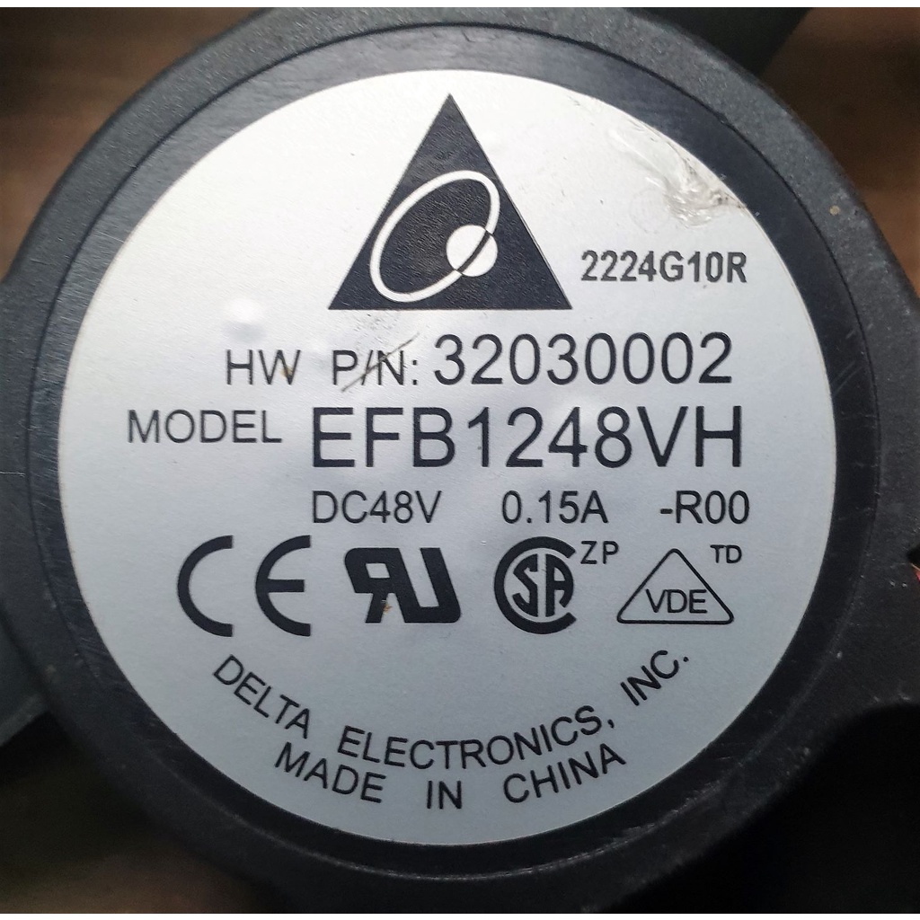 FAN DELTA 48 VOLT, 0,15 A  12 X 12 X 2,5 CM