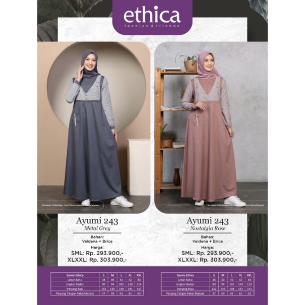 AYUMI 243 METAL GREY AYUMI 243 NOSTALGIA ROSE GAMIS ETHICA TERBARU GAMIS AYUMI TERBRU