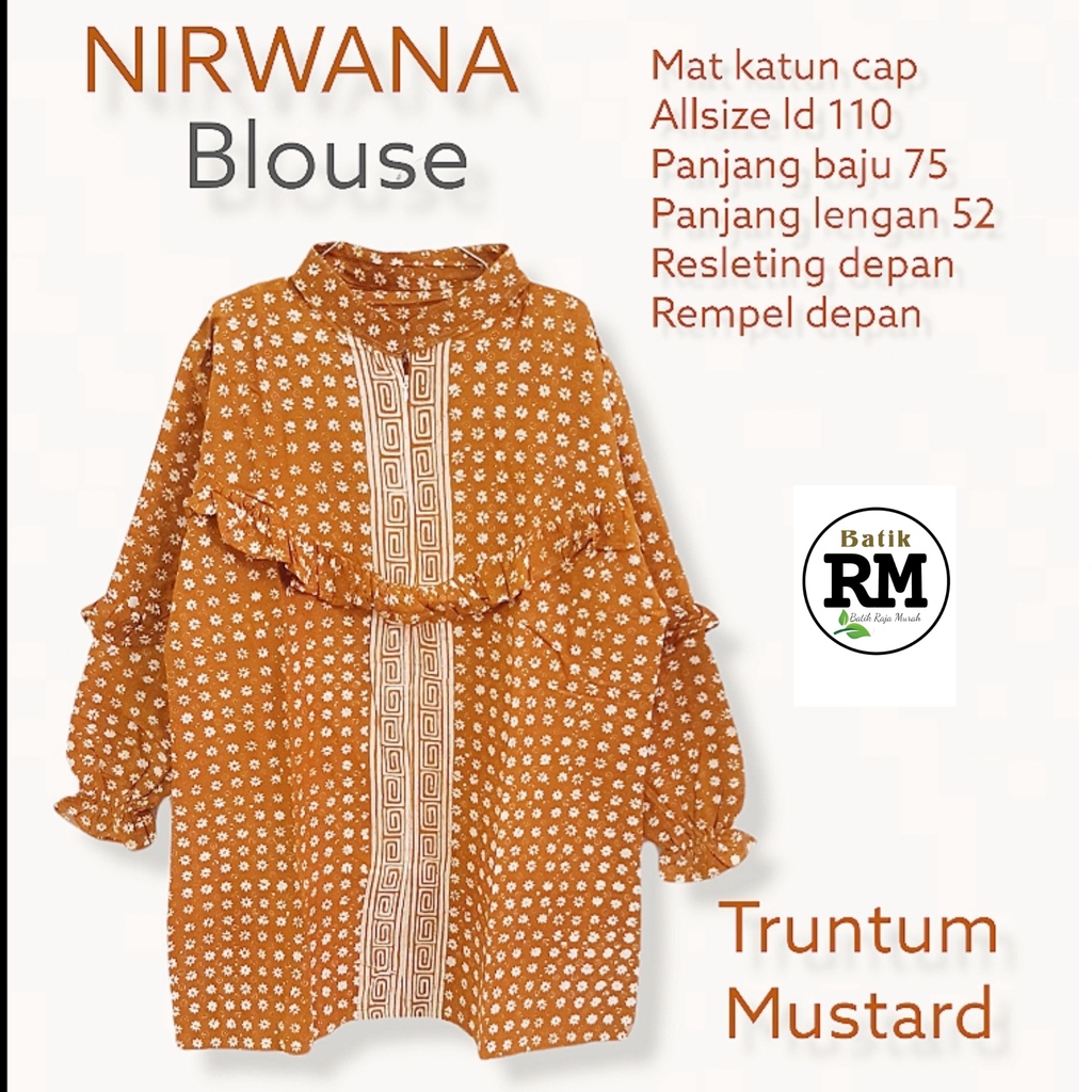 Nirwana  blouse batik solo atasan kerja blus wanita kantor