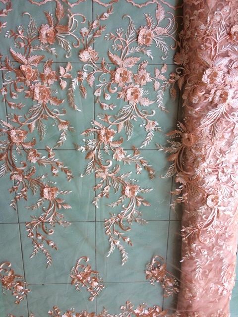 KAIN tulle 3D bordir/kain bordir merambat 3dimnesi