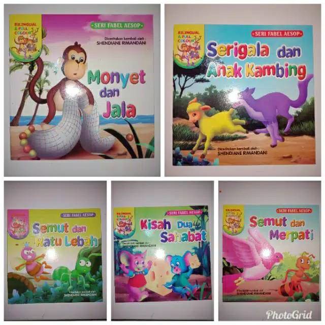 Buku Dongeng Anak Seri Fabel Dua Bahasa Indonesia Inggris Shopee