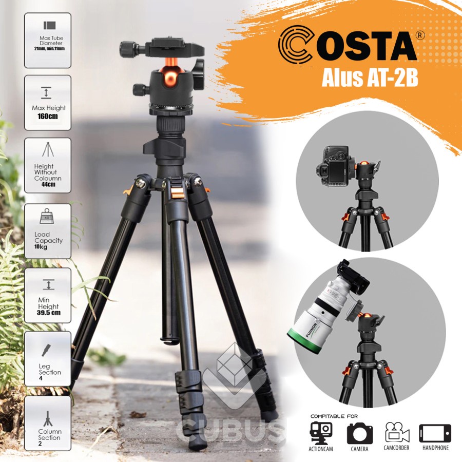 COSTA Alus AT-2B Tripod Ball Head Profesional Magnesium Alloy