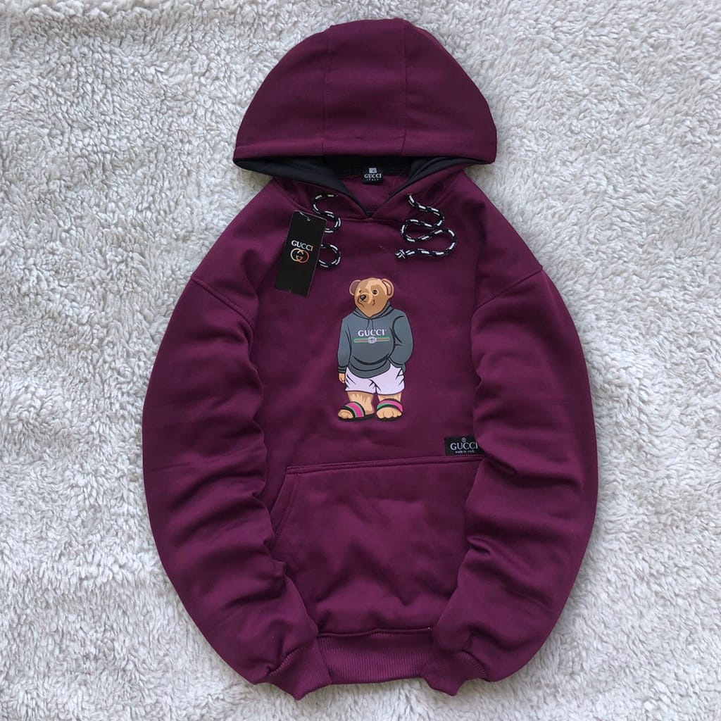 COD - JAKET HOODIE GUCCI BEAR ORIGINAL DISTRO - SWEATER HOODIE GUCCI ABBU ORIGINAL DISTO UNTUK PRIA DAN WANITA PREMIUM