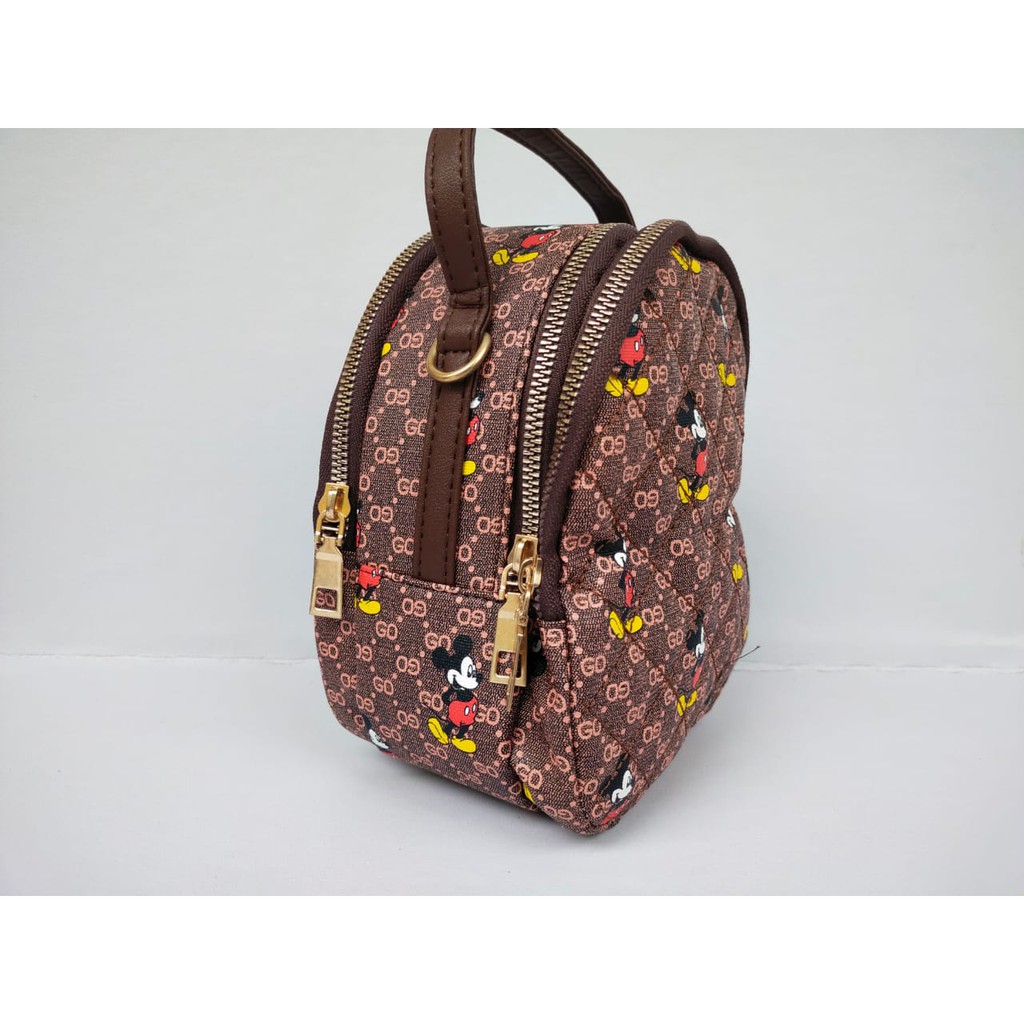 Tas Selempang Wanita Resleting Bermotif Tas Slempang Cewek shoulder bag Hand bag oval Remaja Trendy