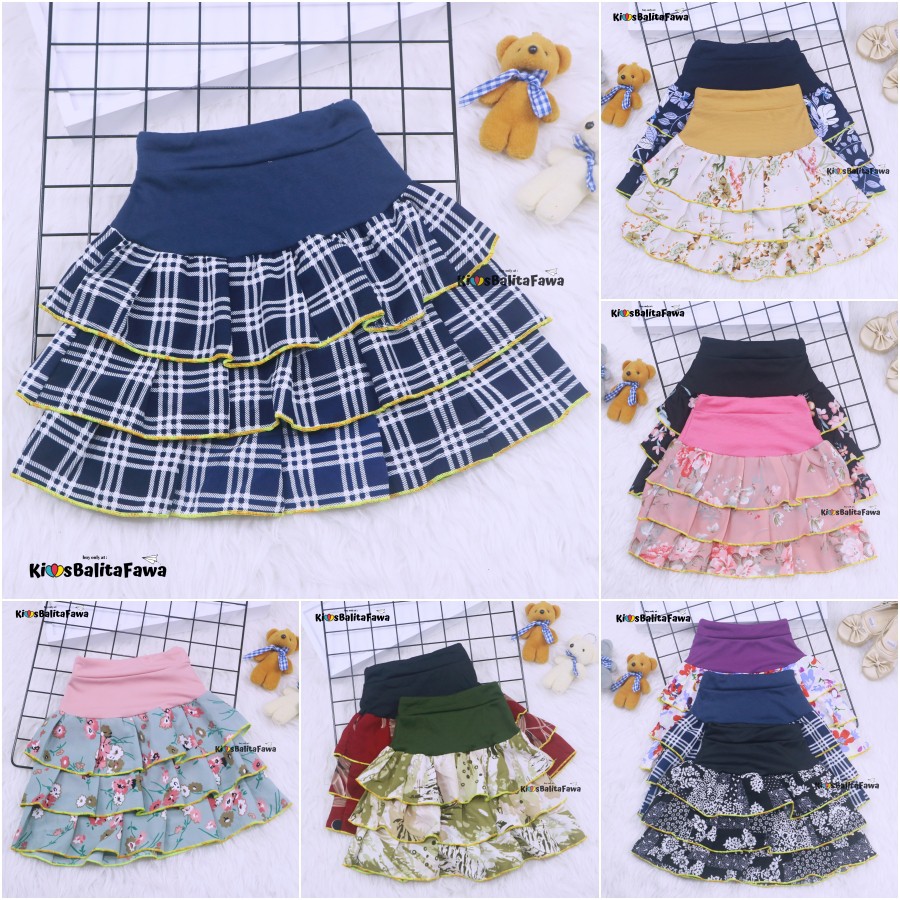 Sasha Skirt uk 1-2 Tahun / Rok Anak Perempuan Murah Skirt Pendek Polos Kaos Lucu Grosir Pakaian Adem