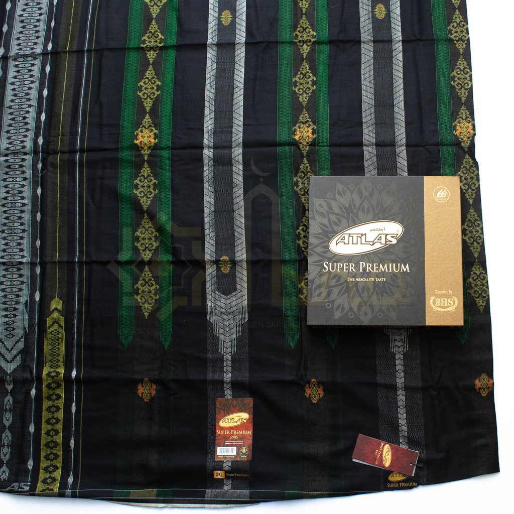 Sarung Atlas Super Premium 945 SKL Hitam Hijau
