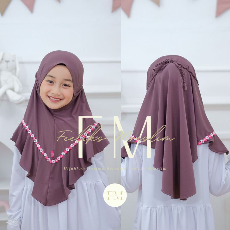 Hijab Anak TK Raisha Tali Kepang 4-8 Tahun ORIGINAL VIQAST