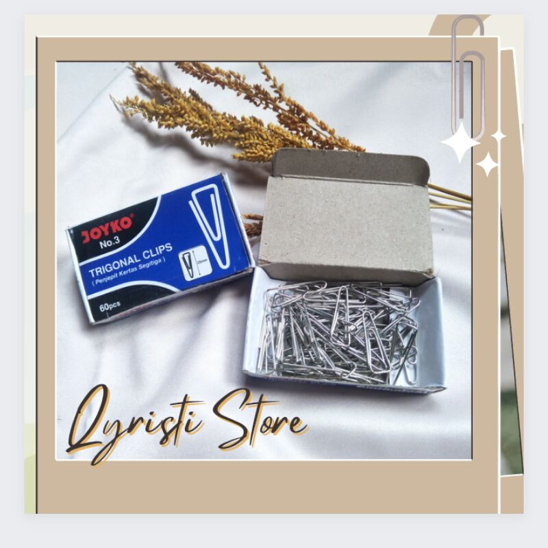 

JOYKO - PENJEPIT KERTAS SEGITIGA/ TRIGONAL CLIPS NO.3 / 1 BOX KLIP KERTAS