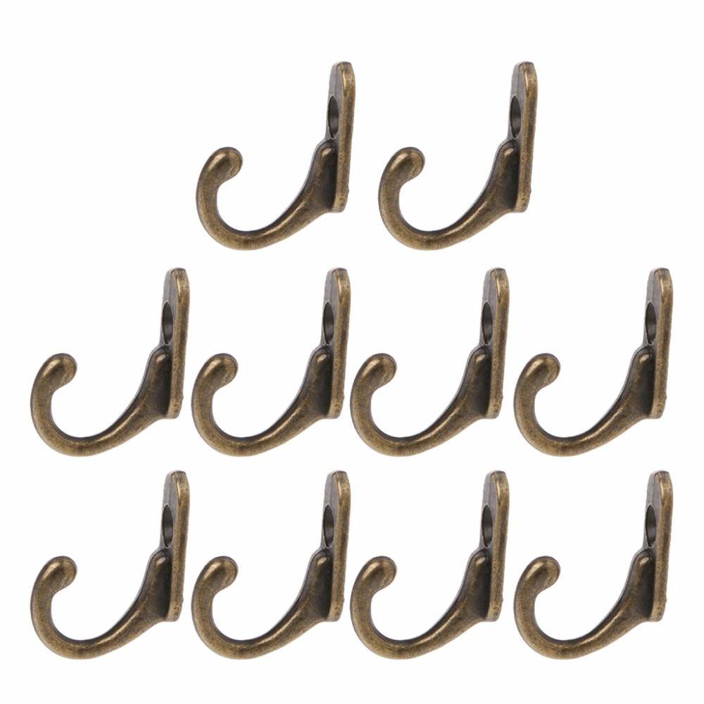 [Elegan] Kait Dinding Zinc Alloy 10 Pcs Antik Gantung Aksesori Kamar Mandi Vintage Bronze Key Holder