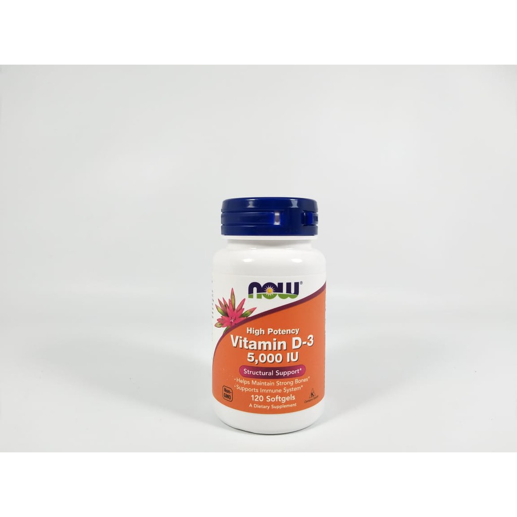 NOW FOODS VITAMIN D3 5000 IU 120 SOFTGELS  MURAH TERMURAH