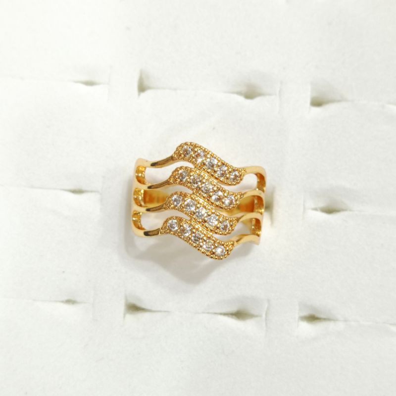 cincin dewasa perhiasan xuping permata baris