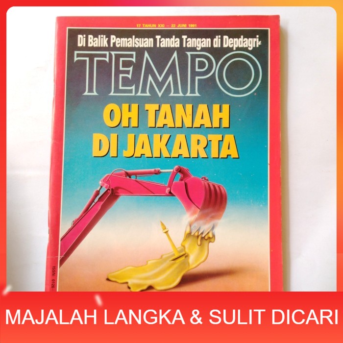 Majalah TEMPO No.17 Jun 1991 Cover OG TANAH DI JAKARTA Langka