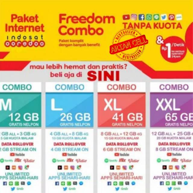 Isi Ulang Paket Internet Indosat Freedom Combo All Varian M L Xl Xxl Im3 Mentari Menambah Masa Aktif Shopee Indonesia