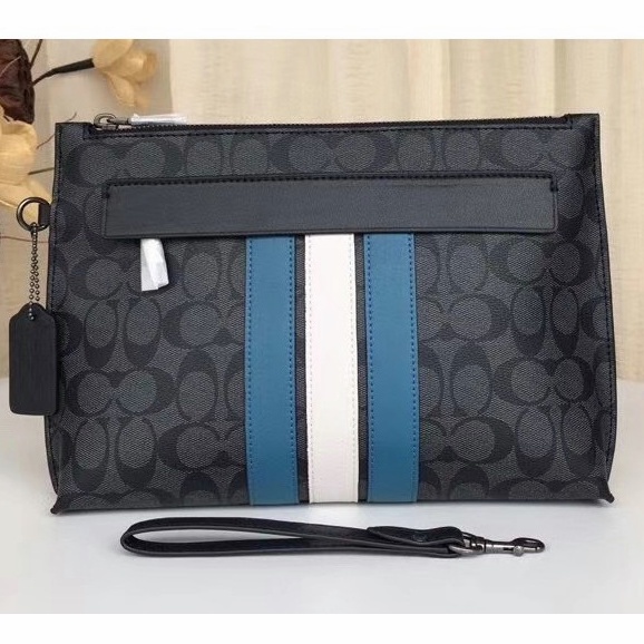 [Instant/Same Day] 38588  coach cowhide with PVC material men and women clutch wrist bag  snb