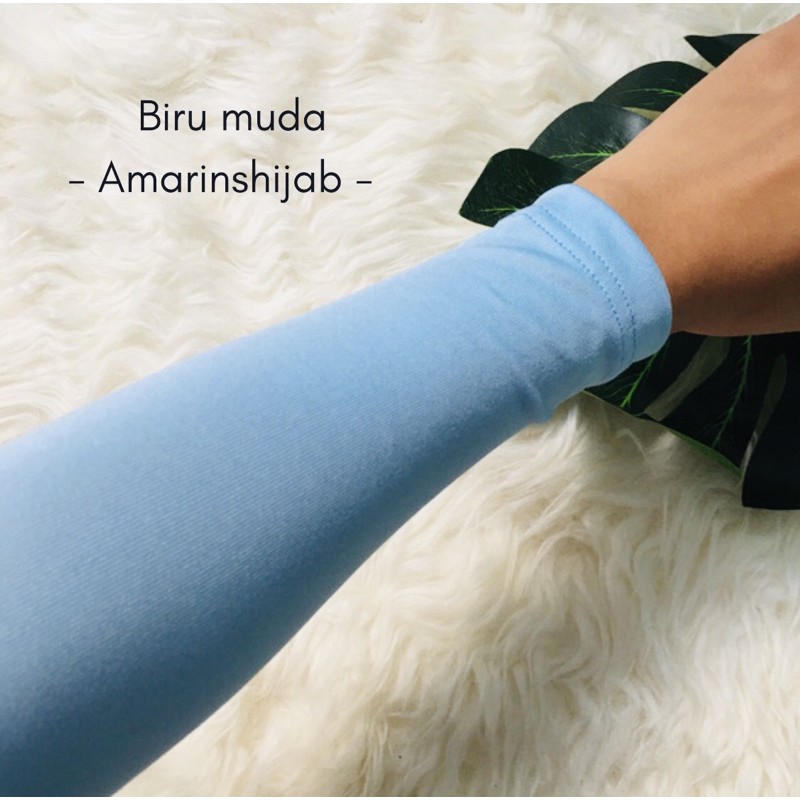 Manset tangan spandek Ballon / Handsock polos lengan panjang / Manset tangan wanita dan pria-Biru muda