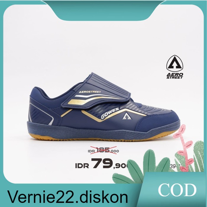 Aerostreet 39-42 Gowes-V Navy Gold -Sepatu Sport Pria Wanita Aero - 39