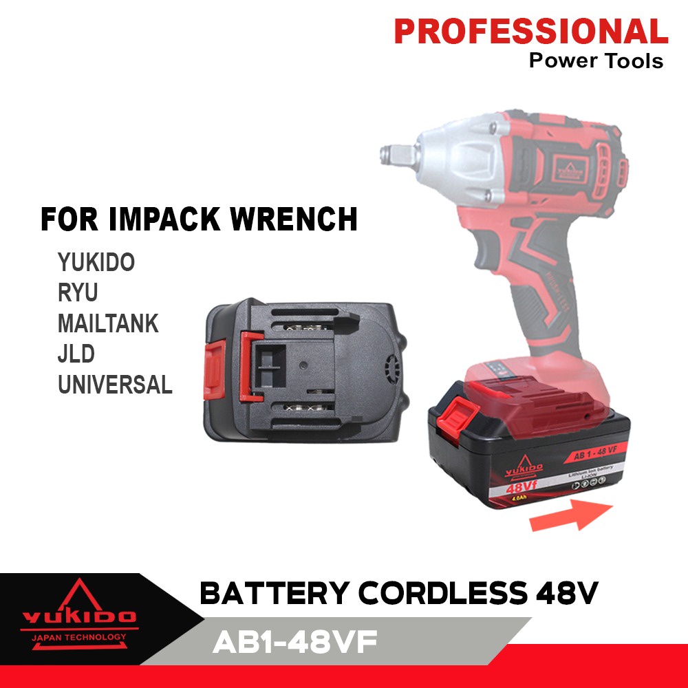 YUKIDO Baterai Mesin Impact Wrench Battery  KOMPATIBLE YUKIDO KAMOLLE SUNC JLD 48V 48VF 48S