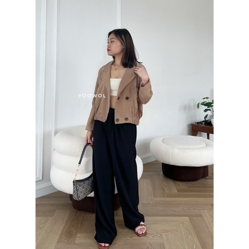 Nexie Outer/Outer Wanita Lengan Panjang Bahan Katun