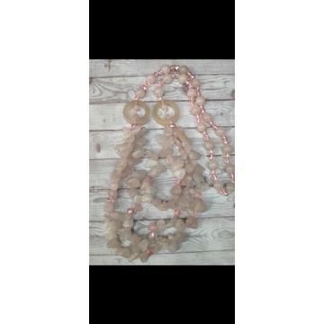 kalung batu akik kecubung air natural 3 helai
