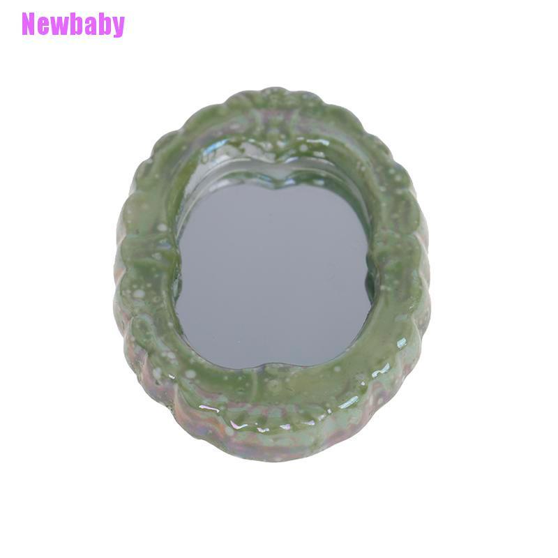 Newbaby Mainan Miniatur toilet + Wastafel Bahan Porselen Warna Hijau Untuk Aksesoris Rumah Boneka 1: 12