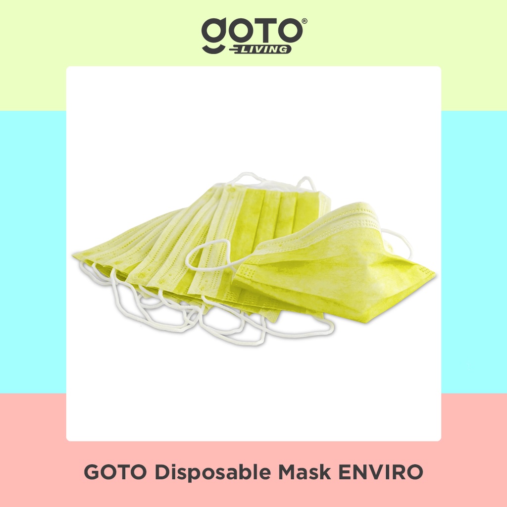 Goto Enviro Facemask Disposable Mask 3 Ply Masker Earloop 3Ply 50 pcs