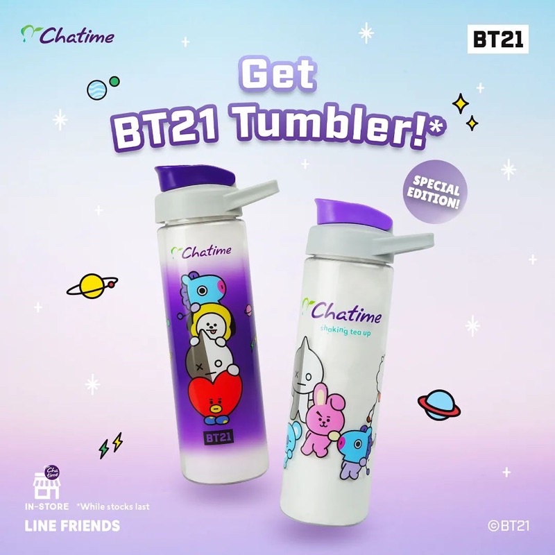 JASTIP Tumblr Chatime X BT21 (Tumbler BT21) Ready Stock
