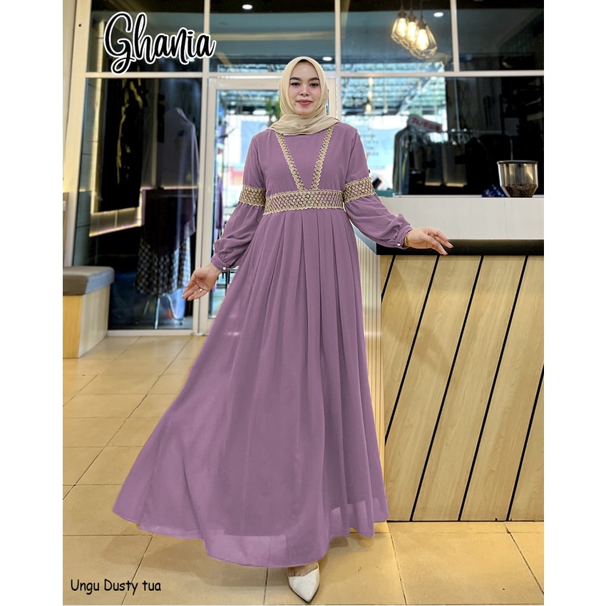 GAMIS PESTA MUSLIMAH GHANIA DRESS KONDANGAN