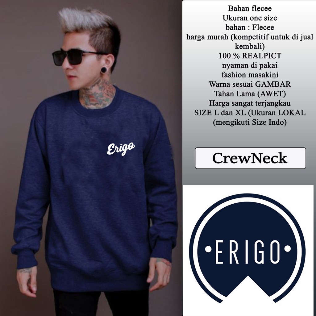 Sweater Pria Deas Off White Beludru Panas Musim Gugur Berkerudung Dingin Remaja Memakai-CN ERIGO KCL NAVY