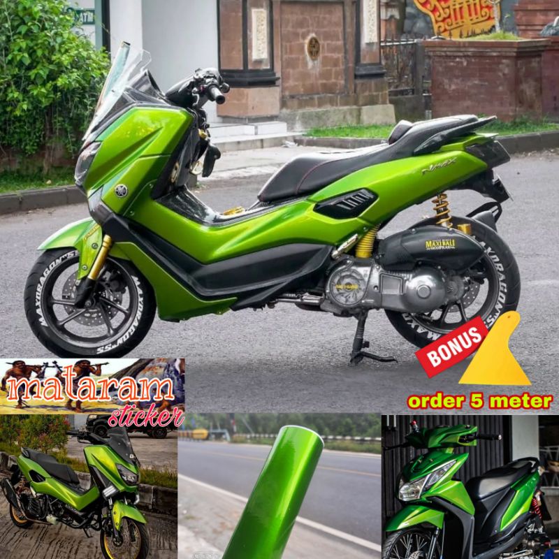 STIKER SKOTLET MOTOR WARNA HIJAU CANDY / STIKER SKOTLET MOTOR METALIK CANDY/STIKER MOTOR WARNA HIJAU