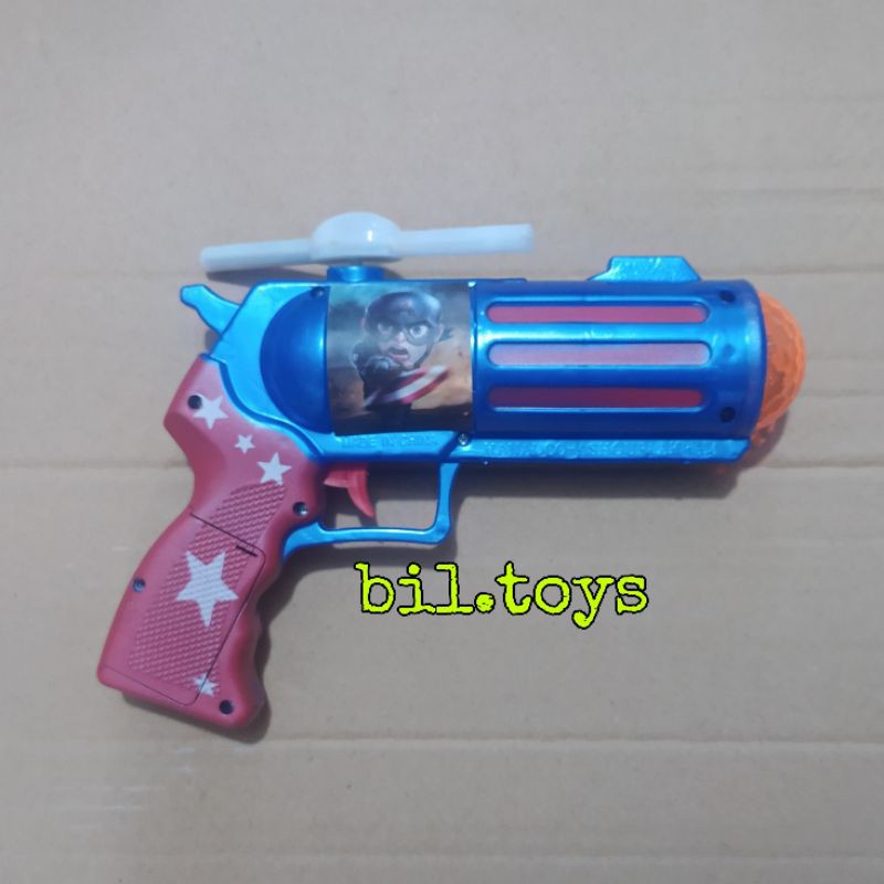 MAINAN ANAK LAKI LAKI TEMBAKAN PISTOL AVANGER NYALA DAN BUNYI BALING BALING MUTER LAMPU WARNA WARNI