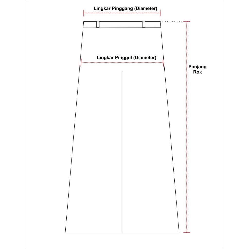 MR.BEN Seragam Sekolah Rok SMP Biru Panjang Span Pinggang Polos Biku Satu / Biki Dua-4