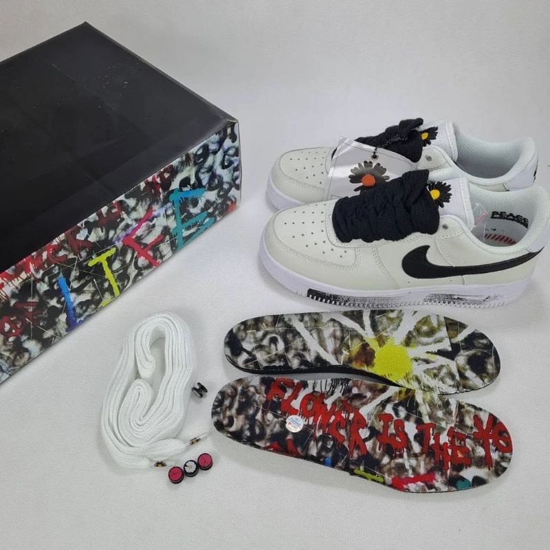 New Sepatu NIKE AIR FORCE 1 LOW PEACE MINUSONE WHITE