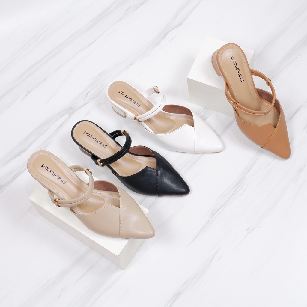 Padushee.id - sepatu wanita || HUMAIRA || heels 5 cm / mules wanita