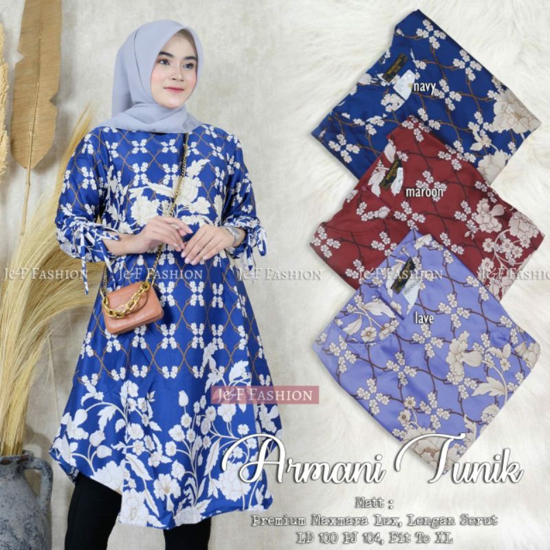 ARMANI TUNIK Matt Premium Maxmara Lux, Lengan Serut