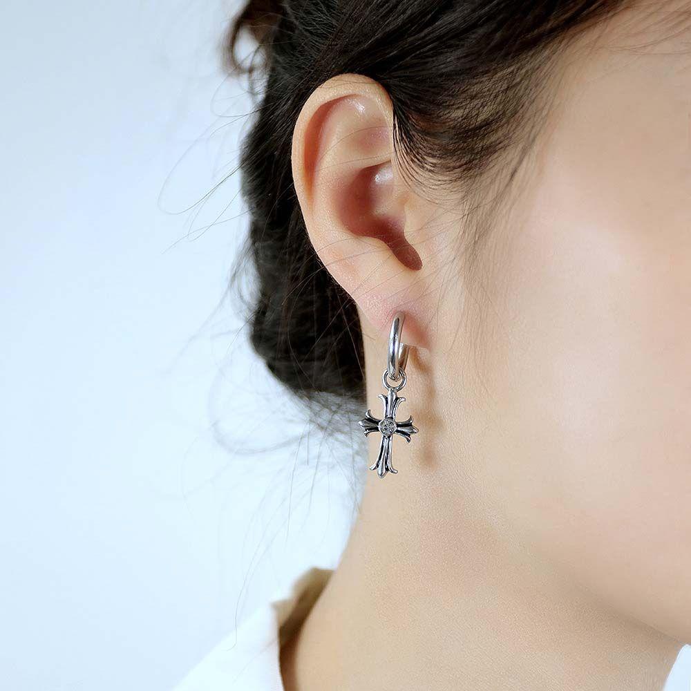 1 Pc Anting Liontin Salib Warna-Warni Gaya Korea Untuk Pria Dan Wanita