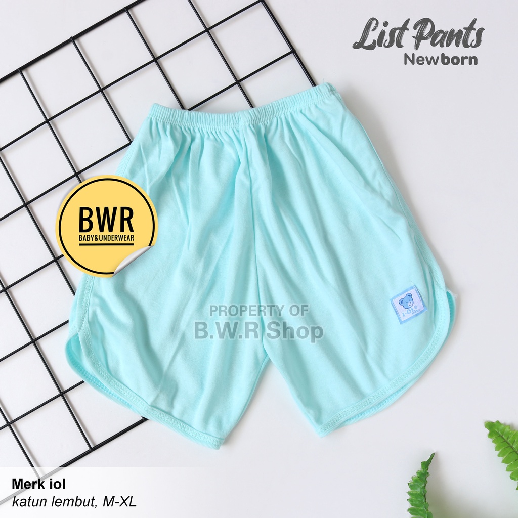 Celana IOL PENDEK Warna Polos / Celana Anak SML Katun Karet Kerut  | Bwr