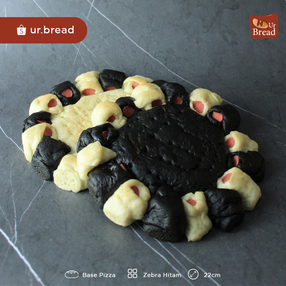 Roti Pizza Sosis Zebra Hitam Putih Ukuran 22cm | Base Pizza Sosis 22cm Zebra
