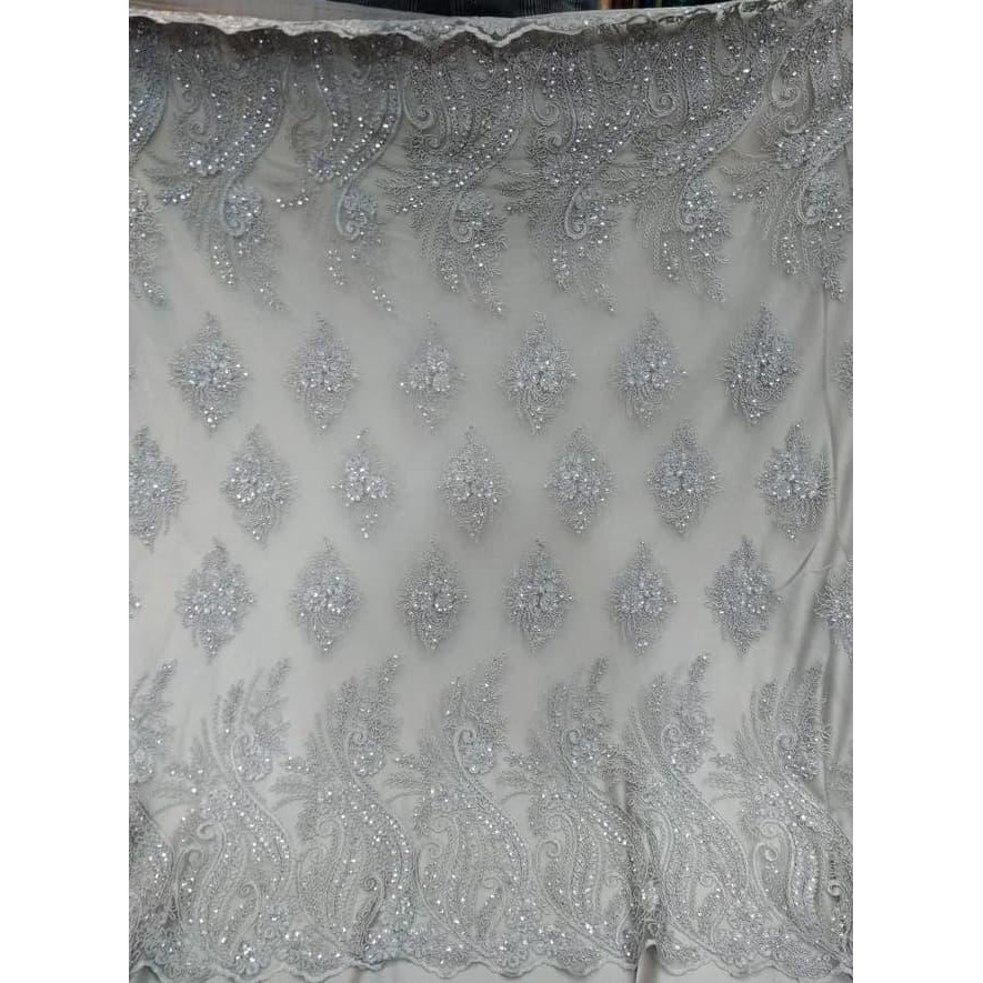 Kain Tile Payet Silver / Bahan Kebaya, Dress, Gamis