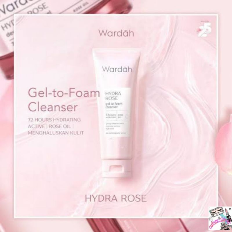 ☃Cutezz_Ching1☃Wardah Hydra Rose Gel To Foam Cleanser 100ml - pembersih wajah untuk kulit kering &amp; kusam