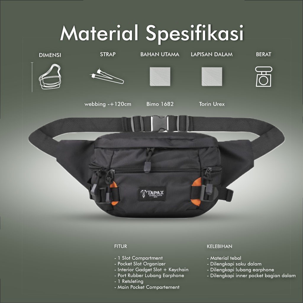 Tas Waistbag Pria Casual Felix Zetshop