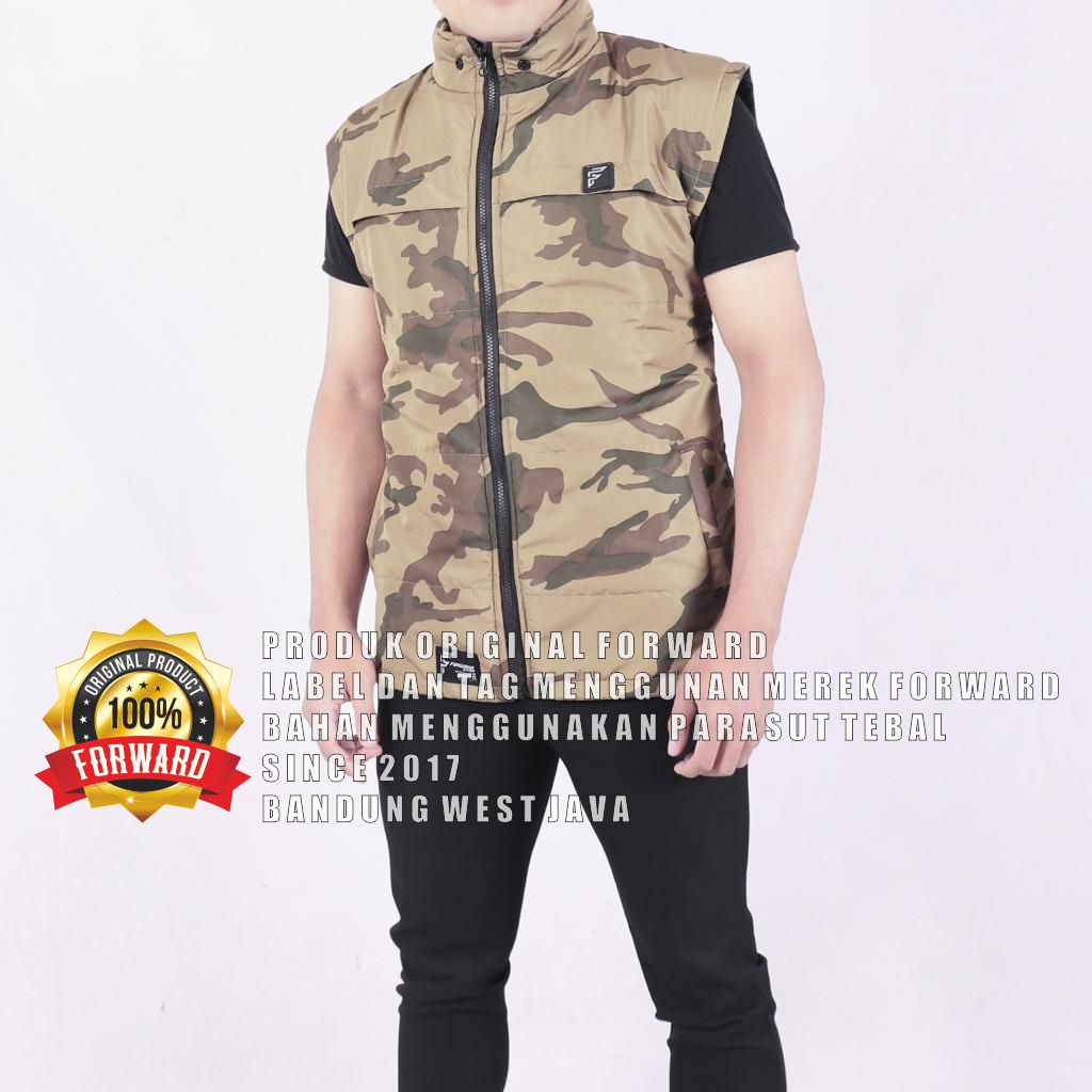 Jaket Rompi Vest Motor Outdoor Pria Camo Army Loreng Forward System