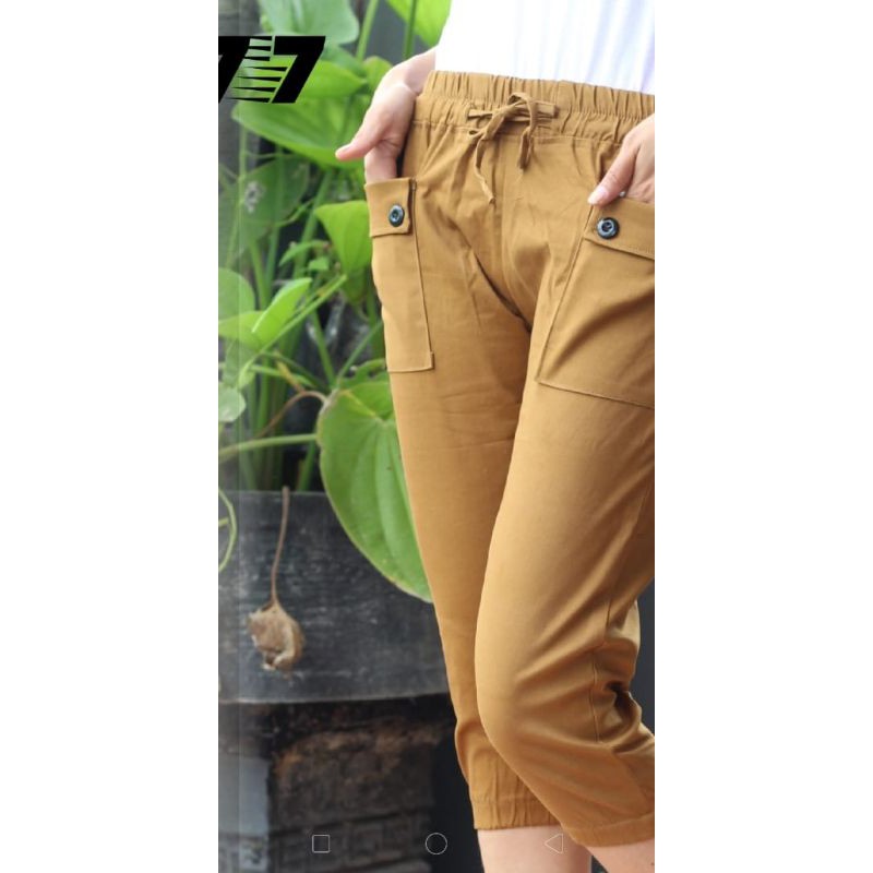 celana 7/8 wanita katun twill terbaru