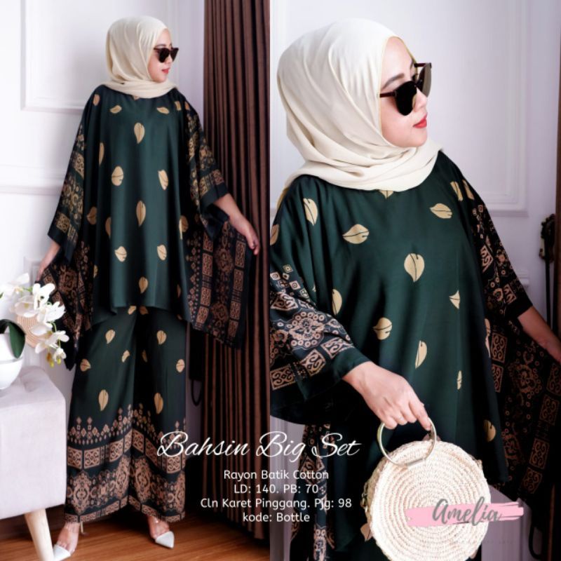 Oneset wanita motif Wayang - Hiyang set - Setelan Jumbo Wanita kekinian Terbaru