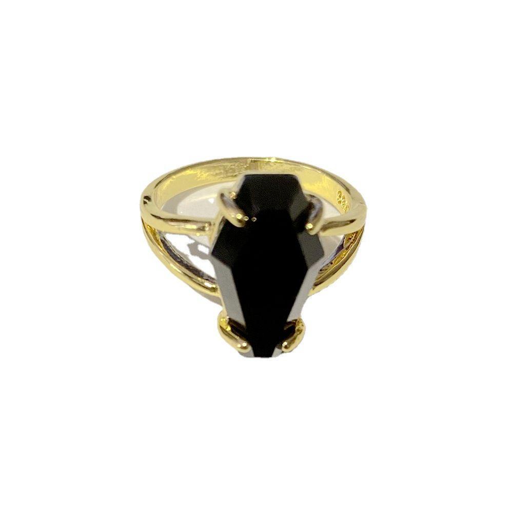 Solighter Cincin Peti Mati Hip Hop Hadiah Perhiasan Pria Dan Wanita Gaya Punk Gothic