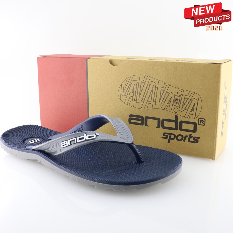  Ando  Thunder Navi Abu Sandal  Jepit  Pria Shopee Indonesia