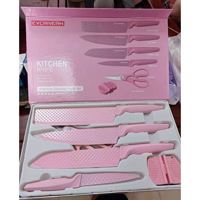 Pisau Pink Diamond Knive Set Evcriverh