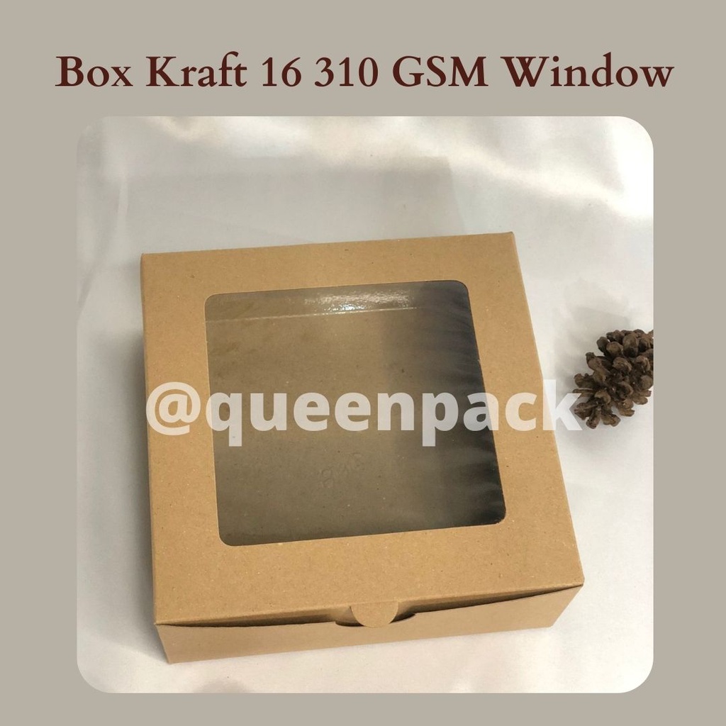 

KARDUS/SQUARE BOX WINDOW UK 16x16x6 (M) MIKA KOTAK KUE/KARDUS KUE/BOX MAKANAN/KARDUS PACKING