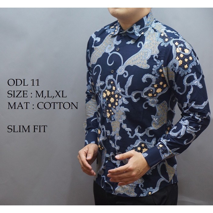 KEMEJA BATIK PRIA SLIM FIT MEWAH ODL 11
